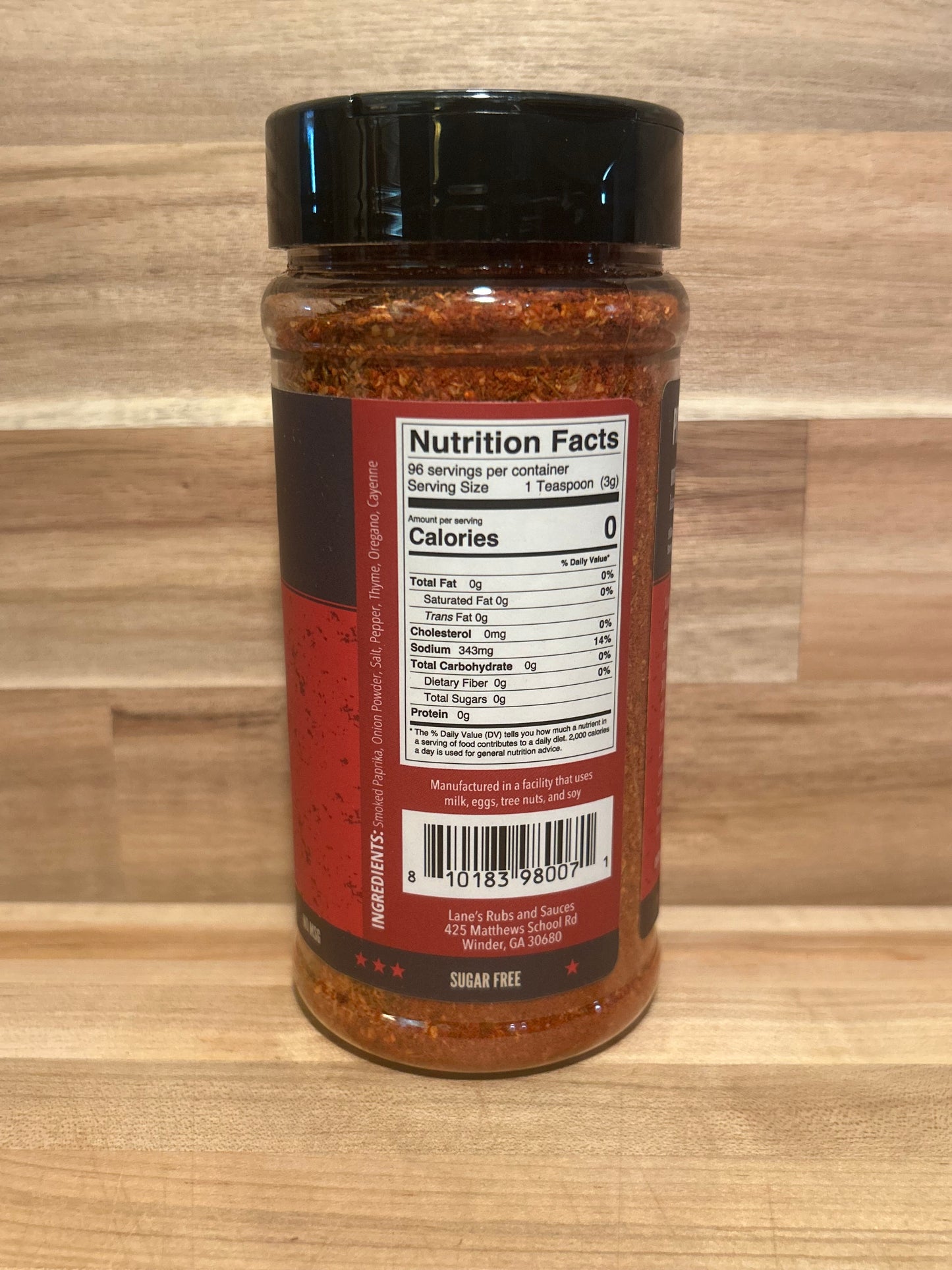 Lane's Blackening Sugar Free Rub