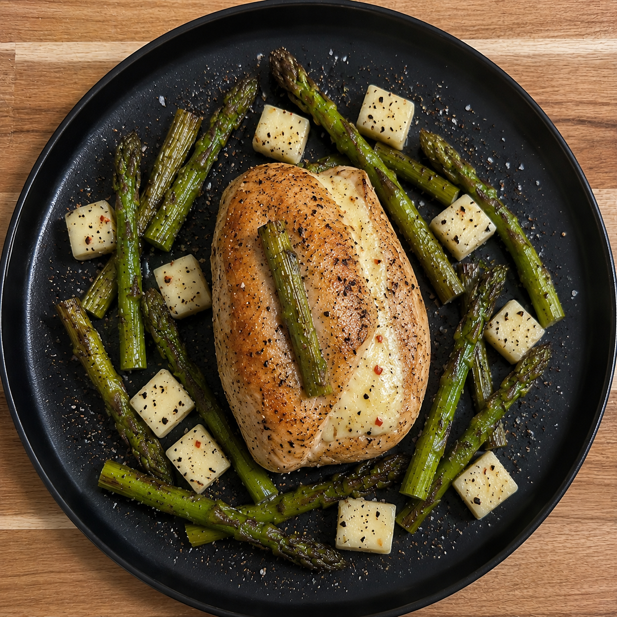 Pepper-jack Asparagus Stuffed Chicken Breast