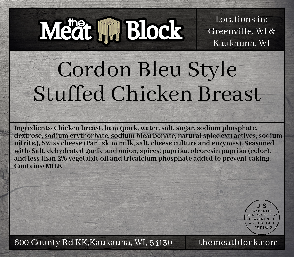 Cordon Bleu Style Stuffed Chicken Breast