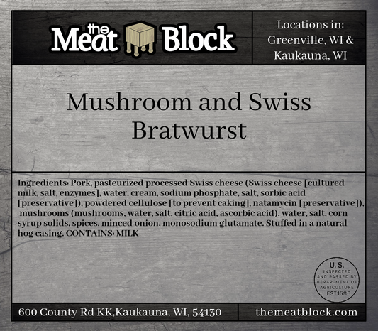MUSHROOM SWISS BRATS 16 OZ
